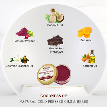 HANDMADE NATURAL BEETROOT AND JASMINE LIP BALM _ 100% PURE, 100% NATURAL AND CHEMICAL FREE
